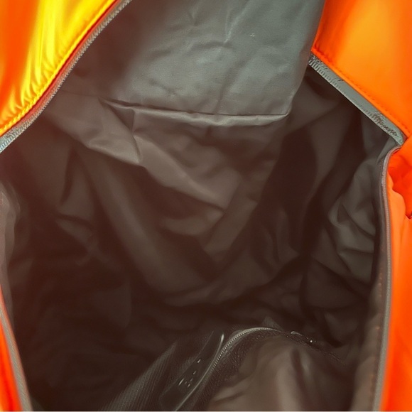 NEW Y-3 Solar Orange Beach Bag Tote FS2369 Zipper Top Removable Pouch Yohji - Picture 9 of 13